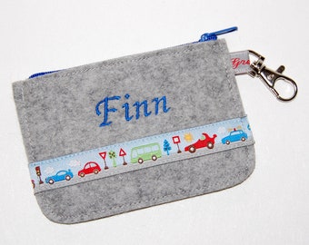 Felt mini wallet vehicles with desired name or without name with felt color selection