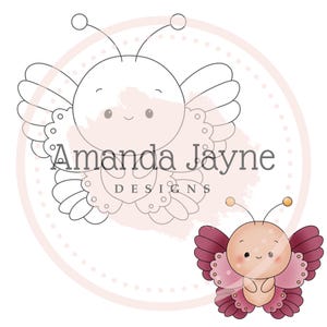 Tampon numérique papillon, tampon digi, clipart, imprimable, anniversaire, fournitures pour fabrication de cartes, scrapbooking