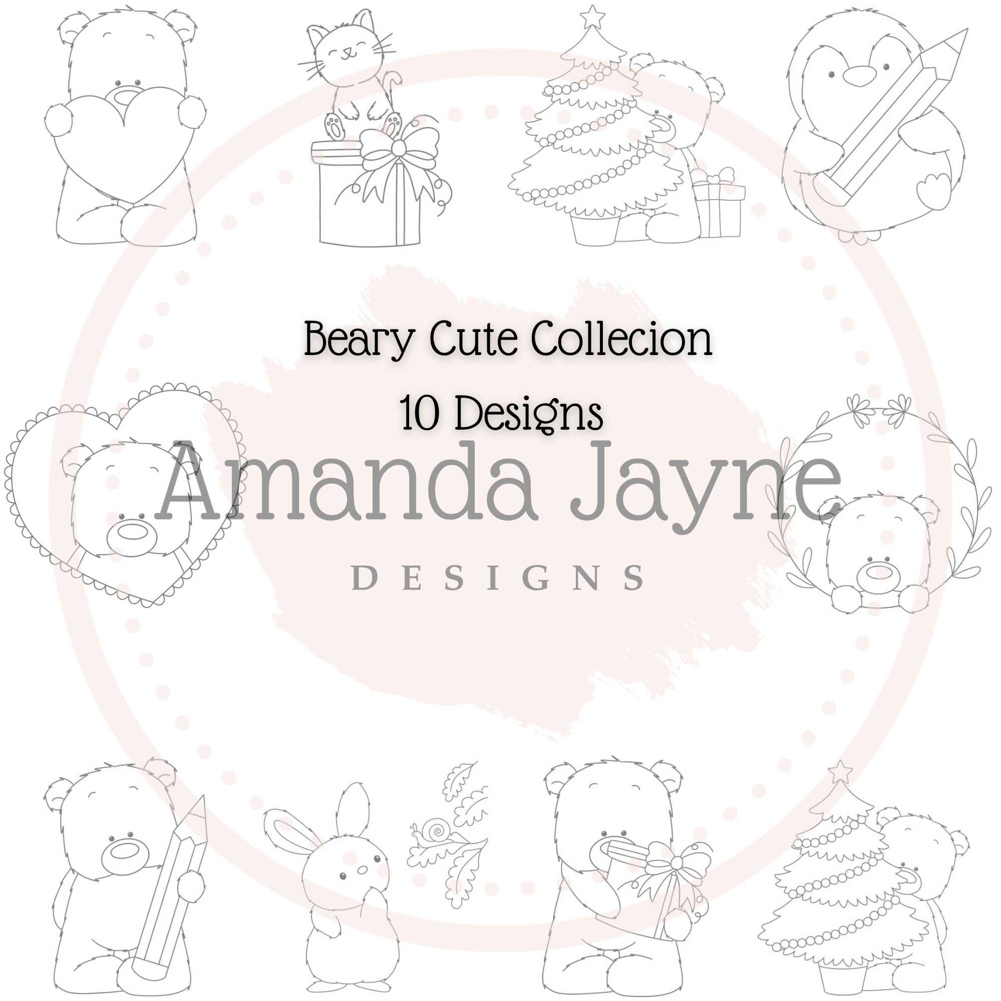 Amanda Jayne Designs Digital Stamp Beary Cute, Christmas, Birthday, Baby,  Anniversary, Digital - Etsy