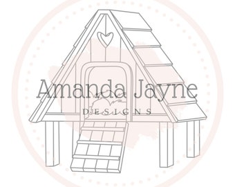 Chicken coop digital stamp, farm digital stamps, digital stamps for farmers