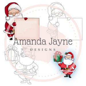 Digitale stempelset kerstman en papieren, digistempel, Amanda Jayne Designs