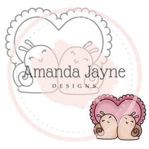 Tampon numérique Escargot Besties | Clipart Saint-Valentin | ami | tampons numériques | respectueux de l'environnement | cartes imprimables