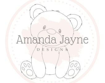 Bear digi stamp, digital stamp, love, mum, Amanda Jayne Designs