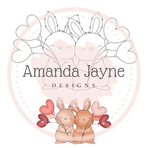 Valentine bunnies digital stamp, digi stamp, printable, clipart, love, valentines, cardmaking