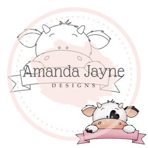 Tampon numérique vache bannière, tampon digi, clipart, imprimable, anniversaire, fournitures pour fabrication de cartes, scrapbooking