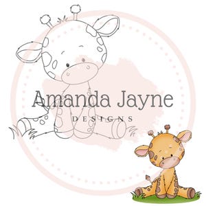 Tampon numérique bébé girafe, tampon digi, clipart, imprimable, anniversaire, fournitures pour fabrication de cartes, scrapbooking