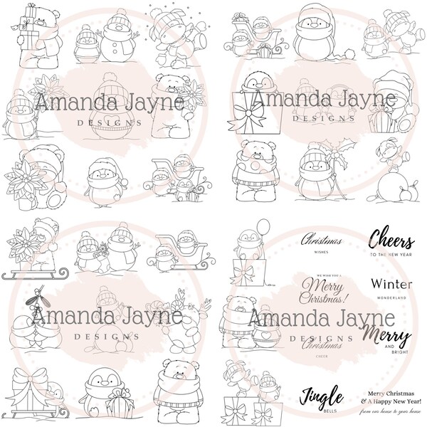 Christmas Digi Stamp Etsy