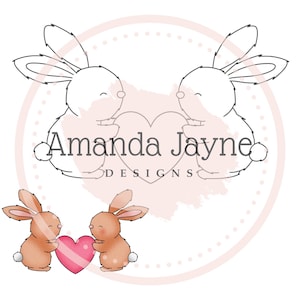 Love bunnies digital stamp, digi stamp, printable, clipart, love, valentines, cardmaking