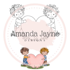 We Heart You Digital Stamp - Cute Hand-Drawn Mother’s Day Clipart for Card Making & Crafts