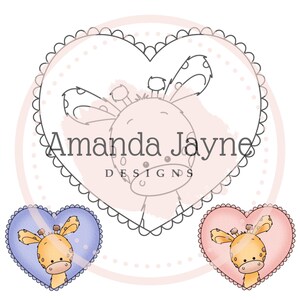 Sello digital con forma de jirafa en forma de corazón, sello digital, clipart, imprimible, primavera, recién nacido, suministros para hacer tarjetas, scrapbooking