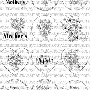 Sentimientos del Día de la Madre - sellos digitales - mamá - madre - etiquetas circulares - sentimientos digitales - sentimientos imprimibles.