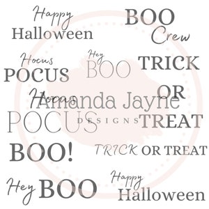 Halloween Sentiment - 10 digitale Briefmarken - PNG Format - Amanda Jayne Designs - digi