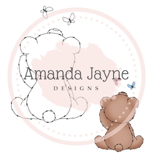 Sello digital Hello Bear, sello digital, Amanda Jayne Designs
