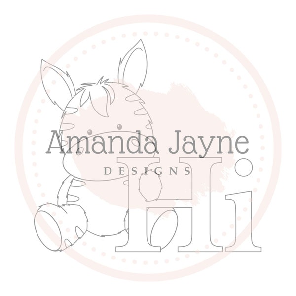Hi Zebra digi stamp, digital stamp, Amanda Jayne Designs
