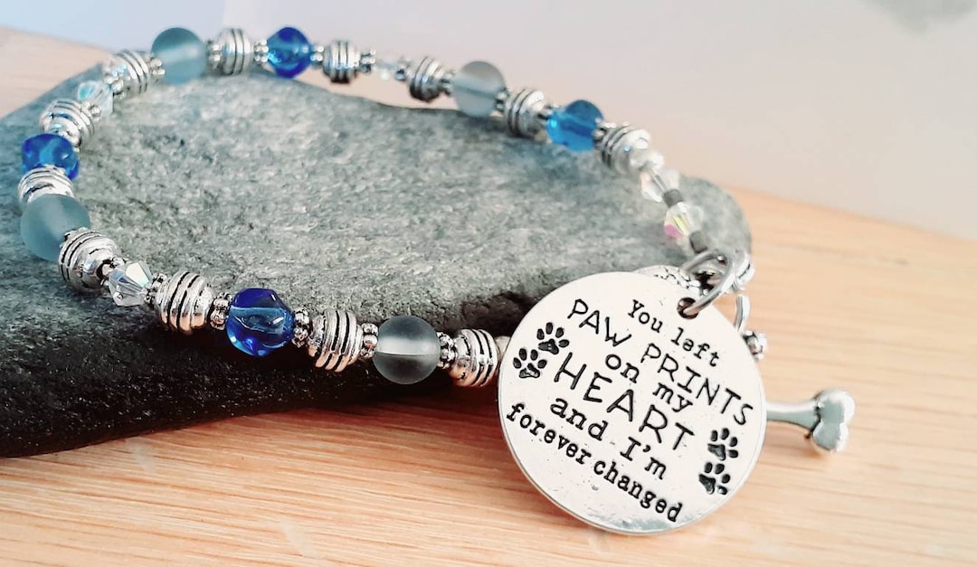 Dog Memorial Bracelet Handmade Beaded Charm Bracelet Etsy
