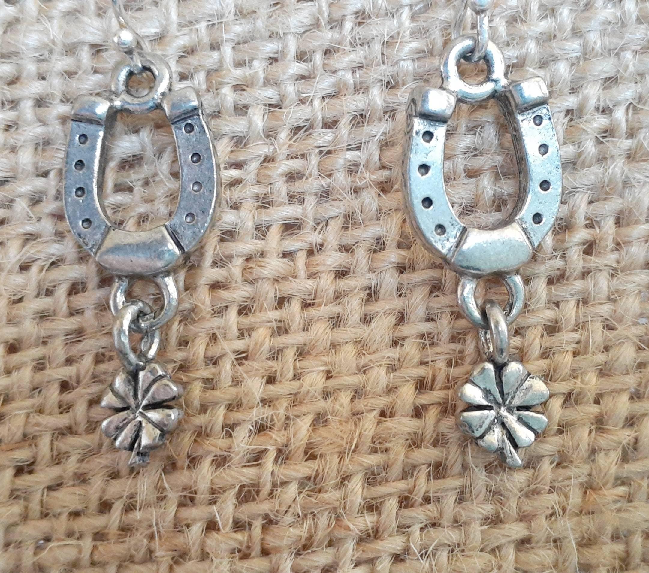 Horseshoe Earrings/Horseshoe Art/Horse Earrings/ Equestrian Etsy