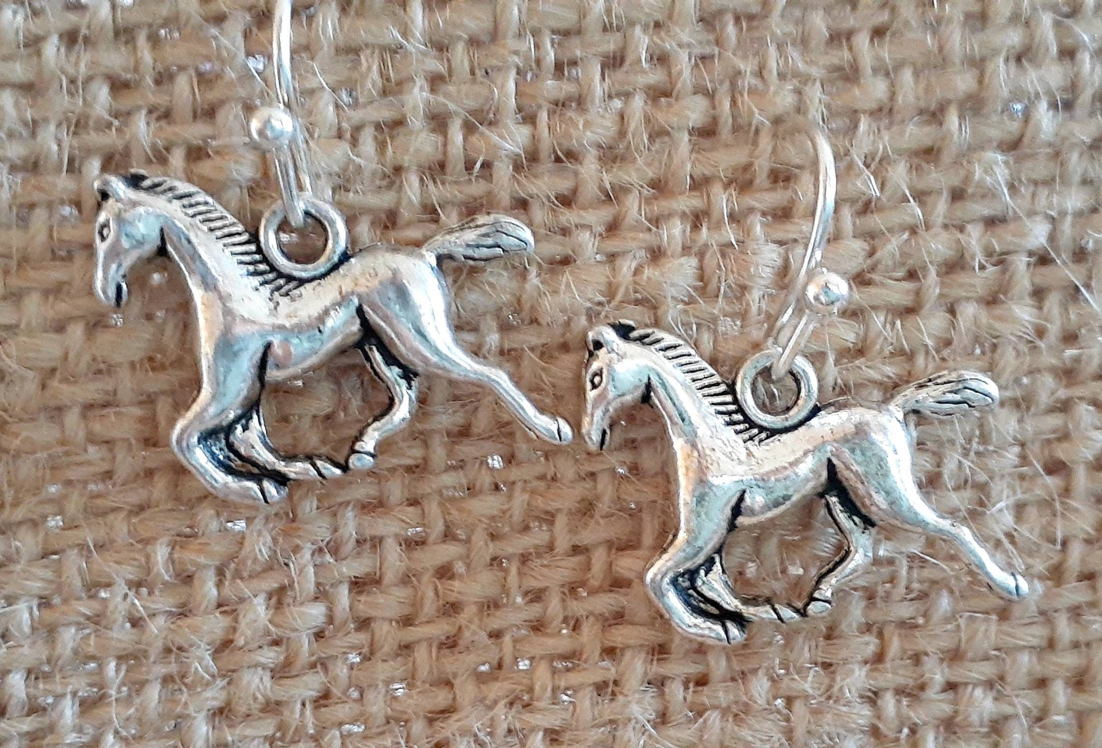 Girls Horse Earrings Horse Lover Gift Ideas Silver Horse | Etsy