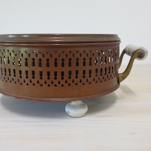 Vintage antique decorative stove - copper with decorative pattern - 20th century item