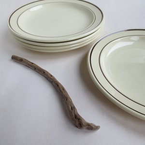 5 small plates - J G Meakin England ironstone ware - MINK decoration - Trend series - rustic style dinnerware - brown cream