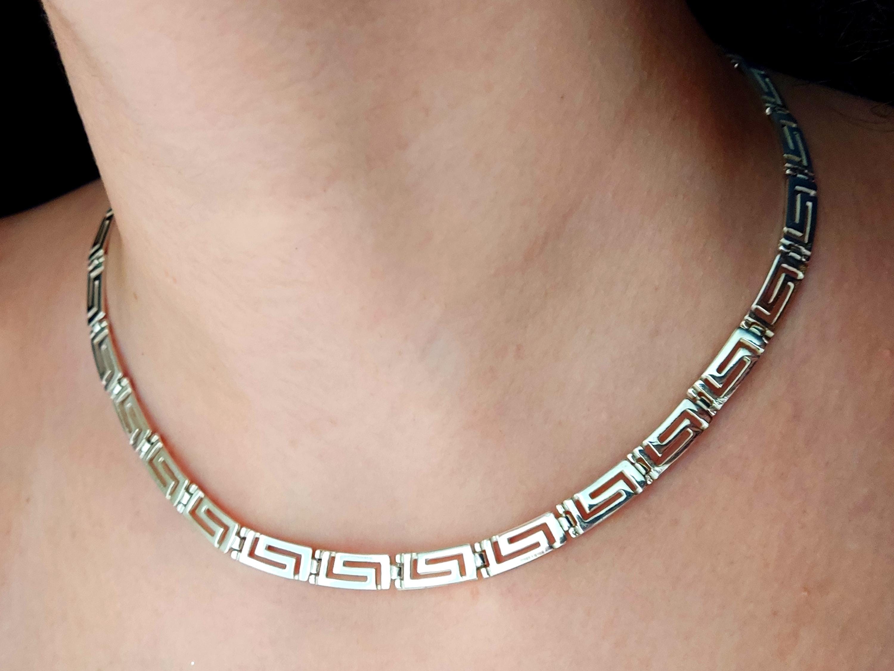 Griekse sleutelketting: sterlingzilver 925, geschikt voor mannen en vrouwen