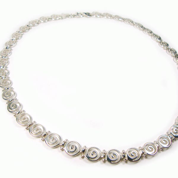 Spirale grecque éternité clé Collier 46 cm 18 pouces en argent sterling 925