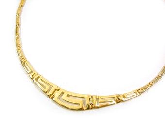 Sterlingzilveren 925 ketting oud-Grieks eeuwigheid ontwerp geleidelijk 40-45-50 cm, Griechisches HalsKette Vergoldete