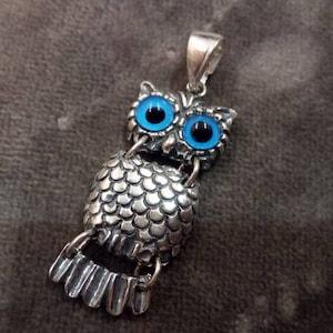 Sterling Silver 925  Ancient Greek Owl Goddess Athena&#39;s Symbol  Pendant 14x30mm, Greek Pendant , Greek Jewelry , Greek Owl , Anient Greek