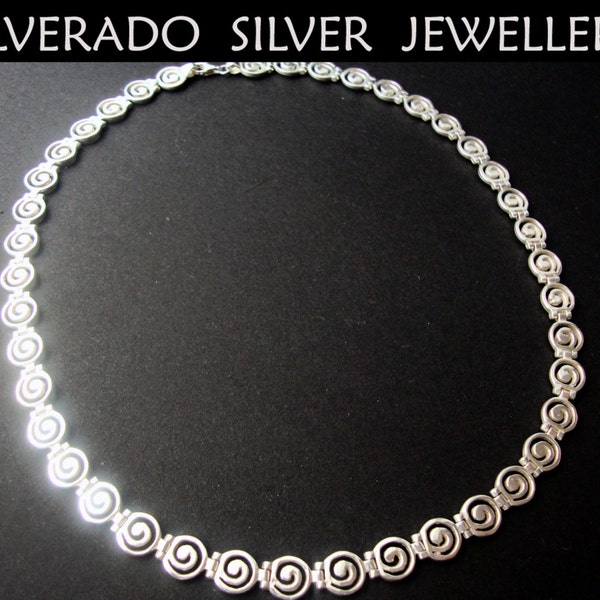 Spirale grecque éternité clé Collier 46 cm 18 pouces en argent sterling 925