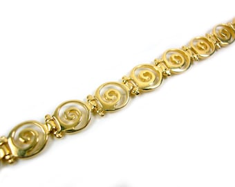 Sterling Silver 925 Ancient Greek Bracelet Infinity Spiral Swirl Vortex 8mm Gold Plated Bracelet 16-22 cm , Ancient Greek Jewelry, All Sizes