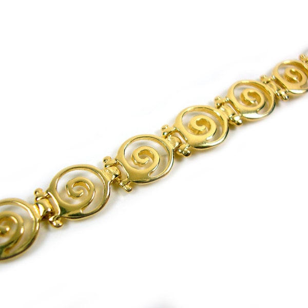 Sterling Silver 925 Ancient Greek Bracelet Infinity Spiral Swirl Vortex 8mm Gold Plated Bracelet 16-22 cm , Ancient Greek Jewelry, All Sizes