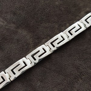 Silver bracelet from Greece, made from Sterling Silver 925 with a 9mm Eternity Key Meander design - Jewelry From Greece - Greek mythology