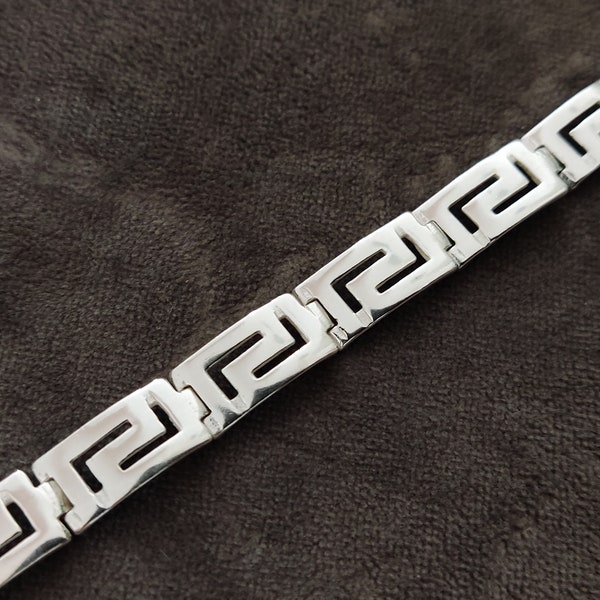 Sterling Silver 925 Ancient Greek Bracelet Infinity Key 9mm Pattern Bracelet, All Sizes , Griechische Armband , Greek Jewelry , Grecian