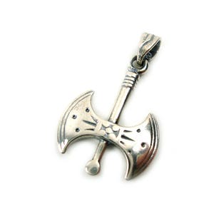 Sterling Silver 925 Ancient Greek Minoan Double Axe Pendant 20 x 23 mm, Greek Silver Pendant, Griechische Silber Anhanger Schmuck, Grece
