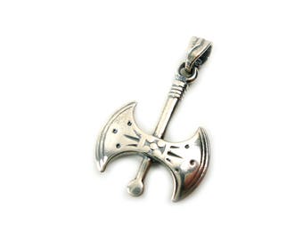 Sterling Silber Minoische Doppelaxt Anhänger, griechischer Schmuck