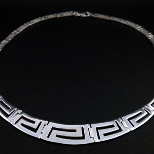 Silver Necklace From Greece With A Gradual Meander Ancient Design | Jewelry From Greece | Sterling Silver 925 Ancient Jewelry | Mythology
