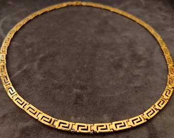 Griekse sleutelketting: sterlingzilver met 22K vergulde afwerking