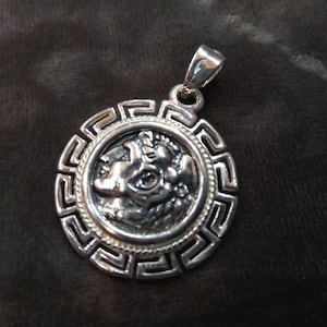 Alexander The Great, Greek Pendant 25mm , Greek Pendant, Greek Key Jewelry, Ancient Greek Eternity Key, Sterling Silver 925 ,Pendant Greece