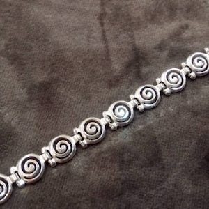 Sterling Silver 925 Ancient Greek Bracelet Infinity Spiral Swirl Vortex Key 6mm Pattern Bracelet  16-22cm , Ancient Greek Jewelry, Spiral