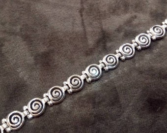 Sterling Silver 925 Ancient Greek Bracelet Infinity Spiral Swirl Vortex Key 6mm Pattern Bracelet  16-22cm , Ancient Greek Jewelry, Spiral