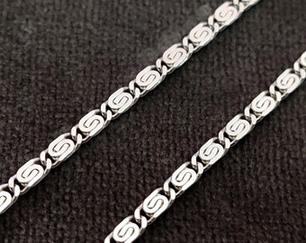 Pulsera de tobillera de plata de ley 925 con cadena griega de meandro de 2 mm para hombres y mujeres unisex, joyería de Grecia, Griechischer Silber Kette