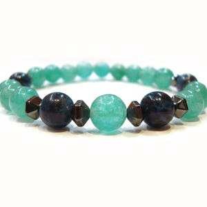 FREE SHIPPING Natural Apatite, Sodalite, Hematite, Men Women Unisex Bracelet, Echte Steine Armband, Pierre Naturelle Bracelet