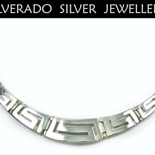 Sterling Silver 925 Necklace Meander Infinity Greek Key Men Etsy
