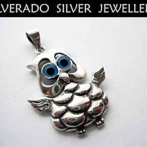 Sterling Silver 925 greckie Sowa wisiorek