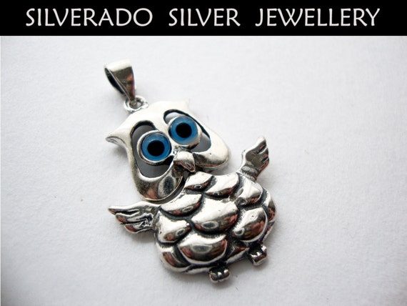 Sterling Silver 925 Greek Owl Pendant
