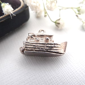Vintage Sterling Silver Noah’s Ark Charm  Tiny Nuvo Opening Ark with Animals Two by Two • Collectible Charm Gift
