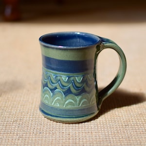 Hand thrown Green Mountain mug