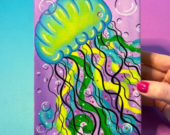 Green Jellyfish | Original Acrylic Painting