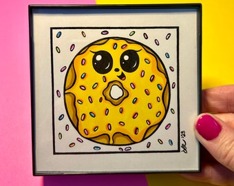 Doughnut Darling | Framed Original Drawing