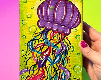 Purple Jellyfish | Original Acrylic Painting