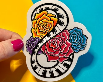 Piano & Roses | Vinyl Sticker